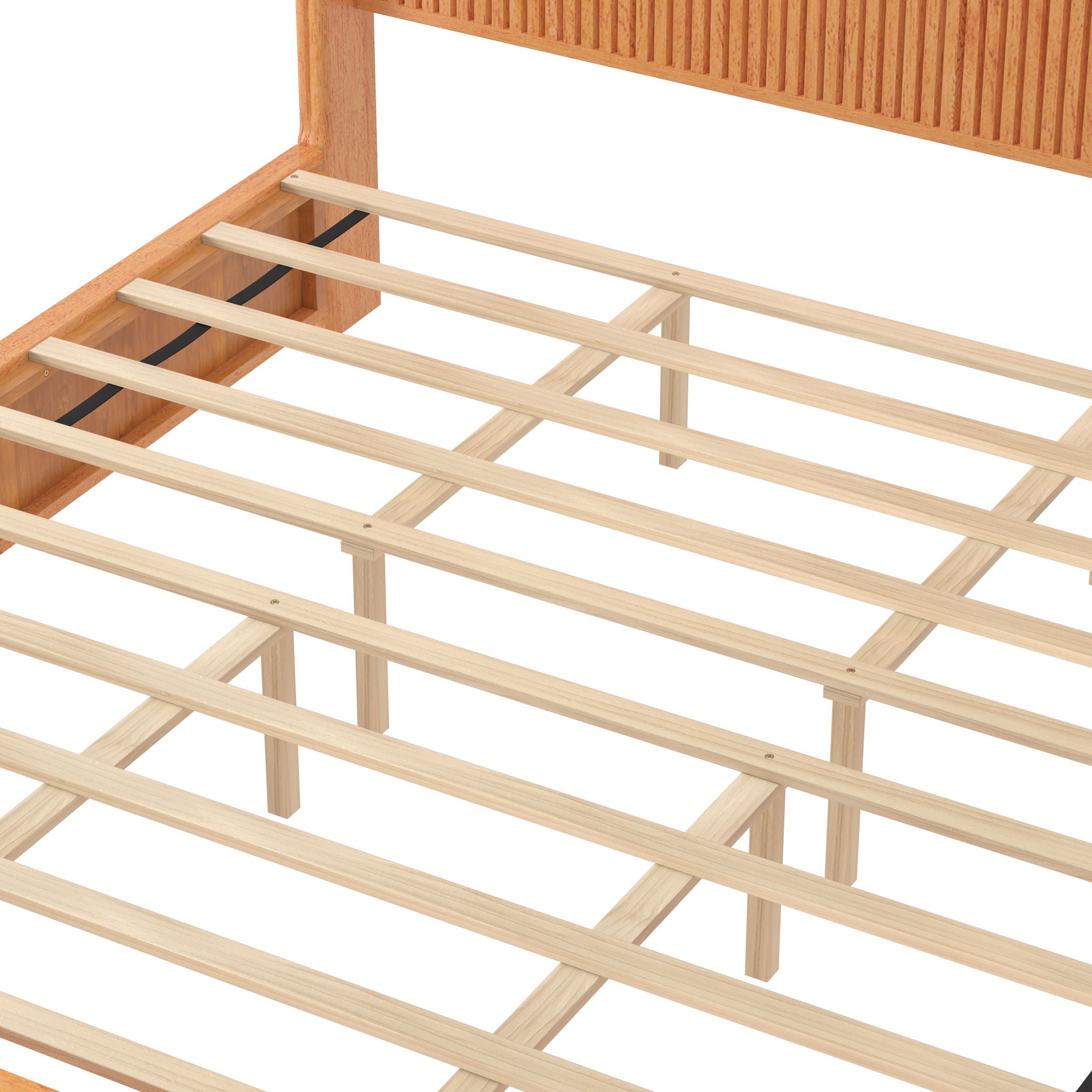Platform Bed Frame With Headboard, Floor Standing Design by HouseOfZazla