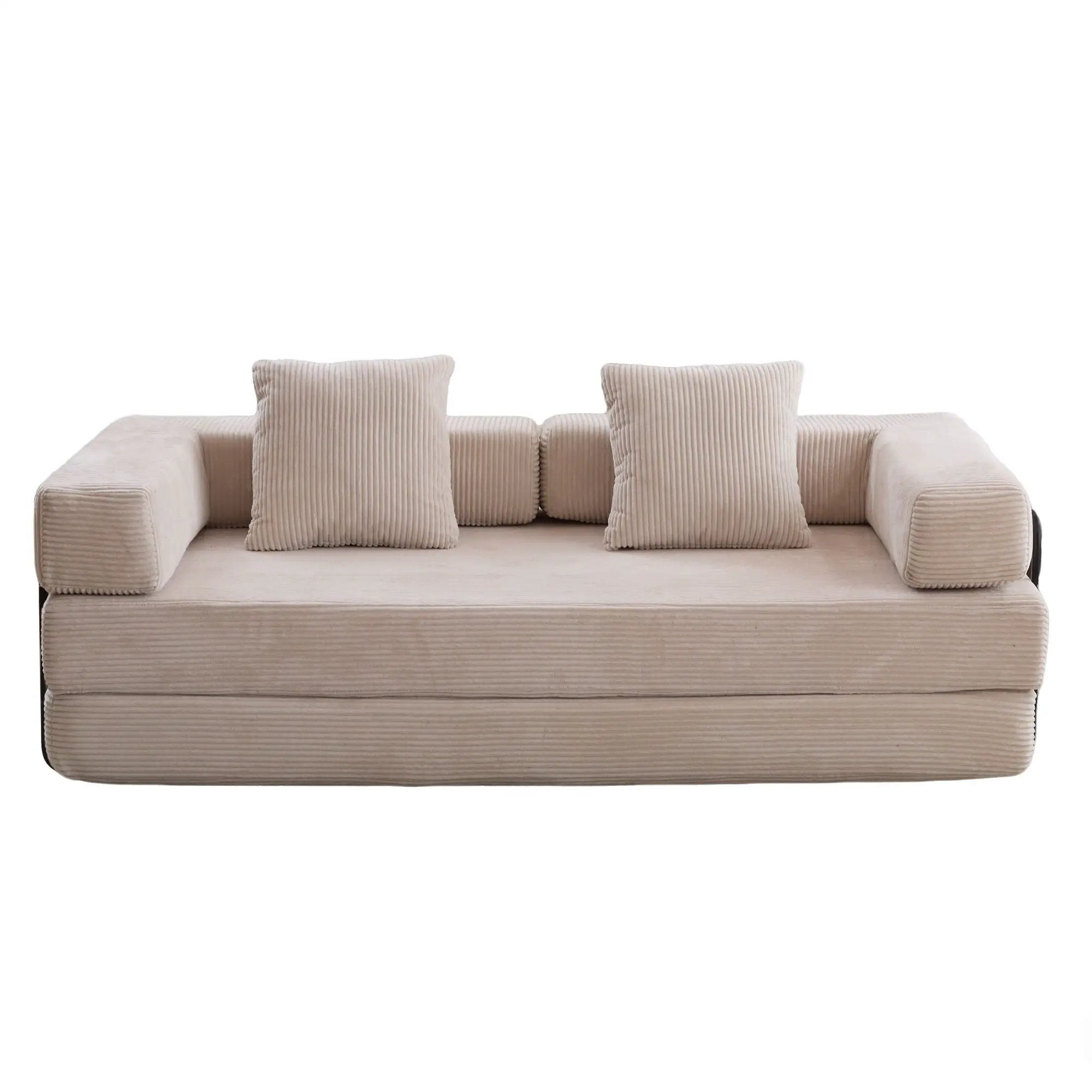 Floor Couch, Convertible Floor Sofa Bed With Pillow Back Support Armrest by HouseOfZazla