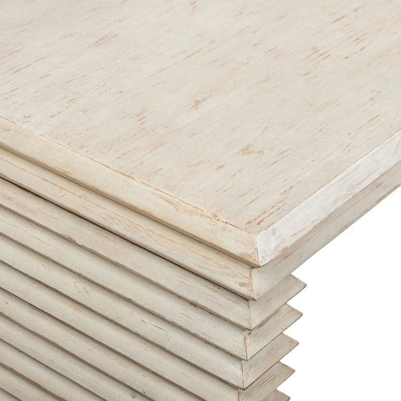 Veda - Geometric Waterfall Dining Table - White by HouseOfZazla