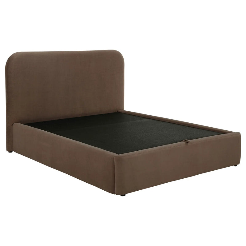 Anders Upholstered Full Storage Lift Platform Bed Chocolate by Unique Piece Furniture