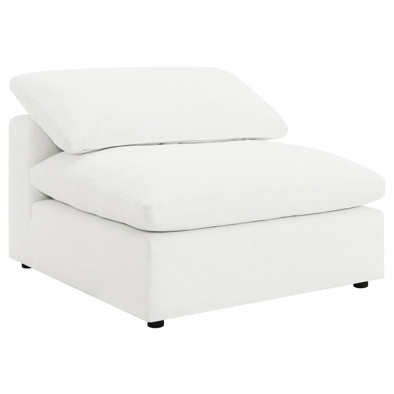 Raleigh Boucle Upholstered Armless Chair Ivory by Unique Piece Furniture