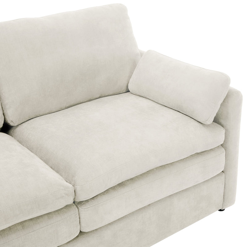 Cozy Upholstered 3-Seater Sofa with Plush Double Cushion and Ergonomic Design by BLAKHOM