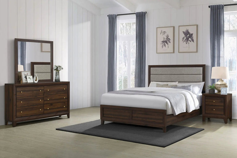 Welsley 4-piece Eastern King Bedroom Set Walnut by Unique Piece Furniture
