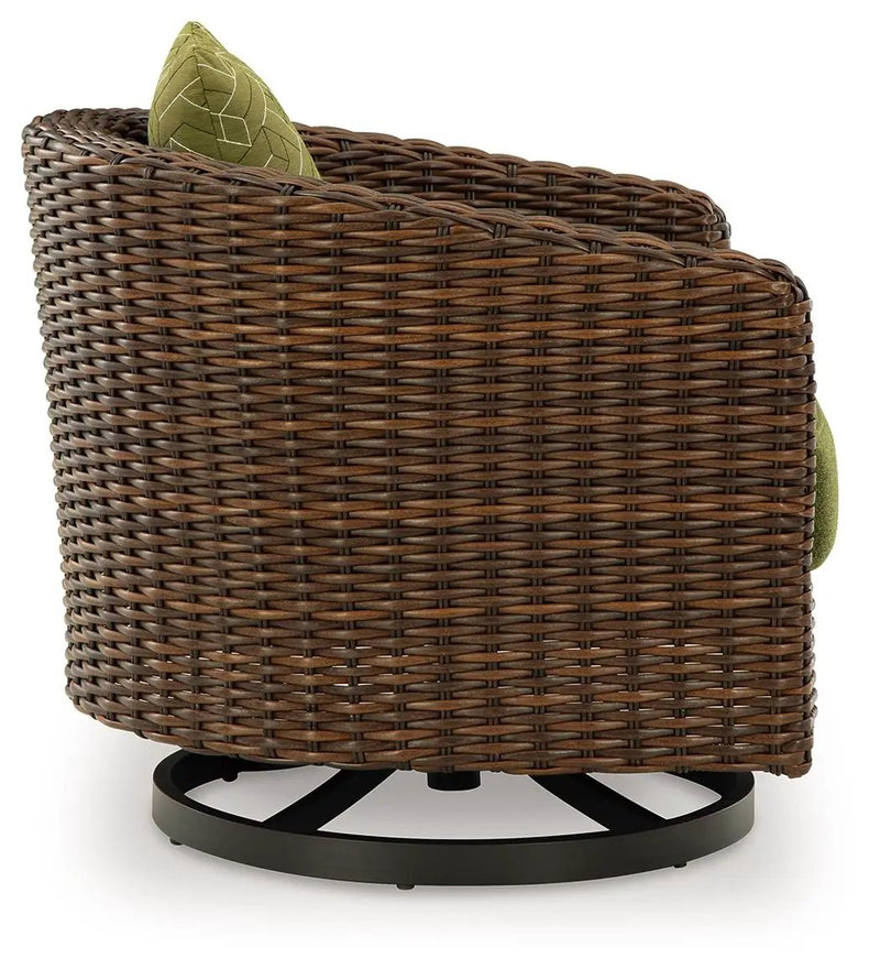 Horizon Hall - Swivel Lounge With Cushion - Brown / Green by Unique Piece Furniture