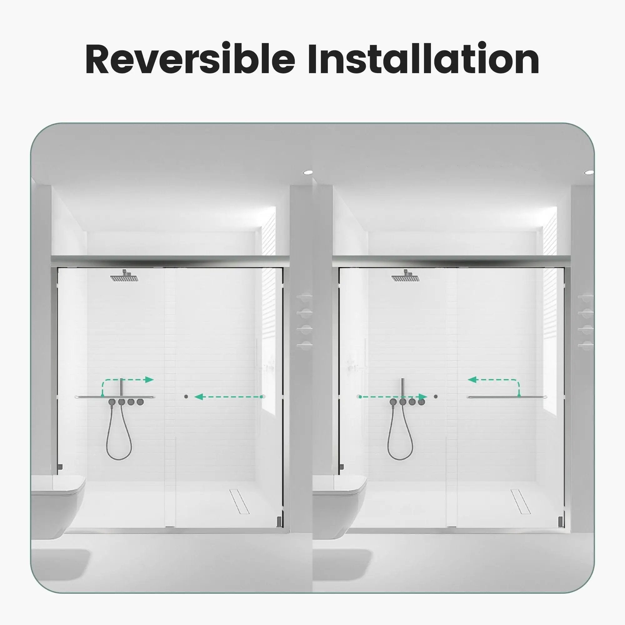 Semi-Frameless Double Sliding Shower Door, Bypass Shower Door, 1 / 4" (6Mm) Thick SGCC Tempered Glass Door by HouseOfZazla