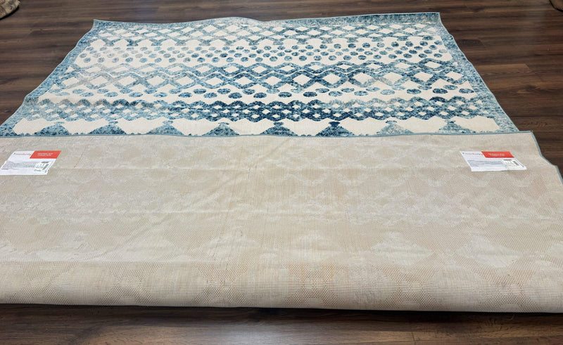 Modern Rug 8x10, Abstract Rug, Oat and Blue, Raised Pattern, Modway Rug Collection by Jewel Rugs
