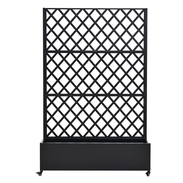 Metal Raised Garden Bed with Wheels and Trellis