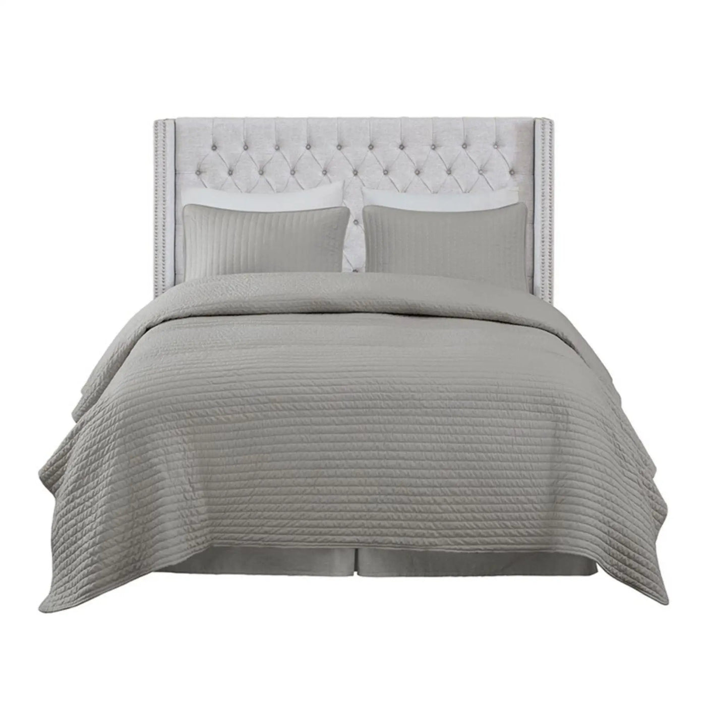 Transitional Upholstery Headboard With Tufted Buttons And Nailhead Trim by HouseOfZazla
