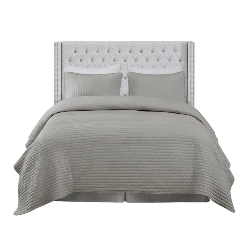 Transitional Upholstery Headboard With Tufted Buttons And Nailhead Trim by HouseOfZazla