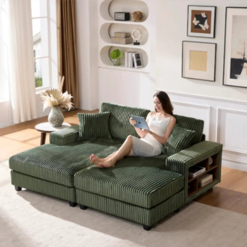 Convertible Sectional Sofa, Sleeper Oversized Living Room Lounge by Unique Piece Furniture