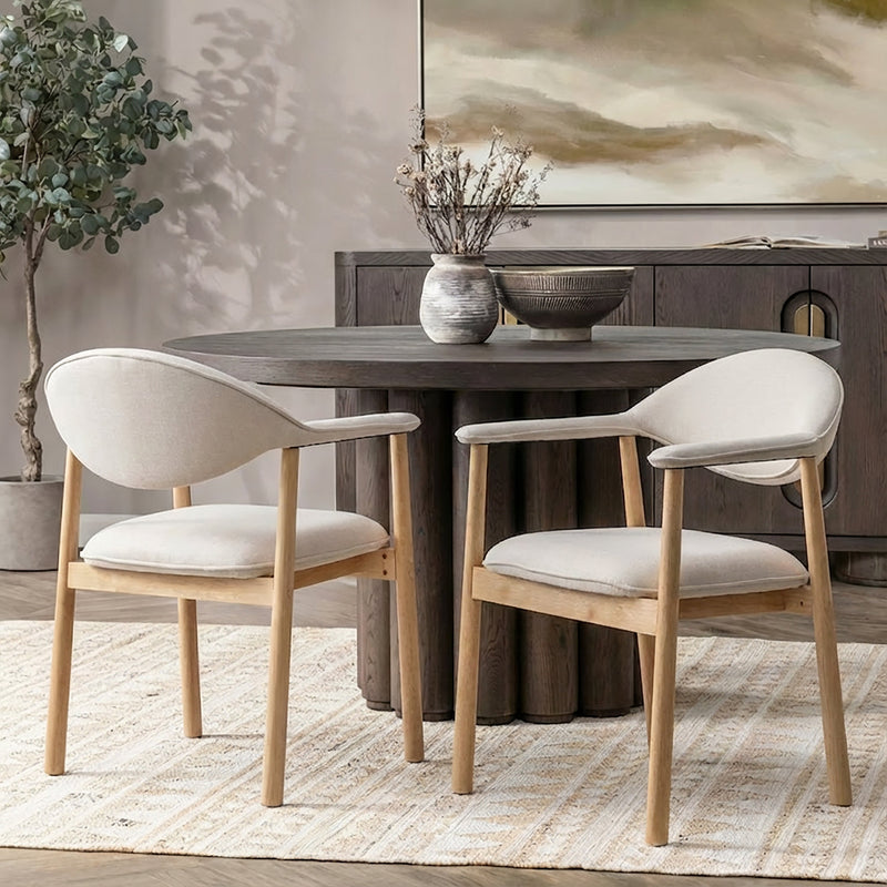 Upholstered Dining Chairs with Curved Back by HouseOfZazla