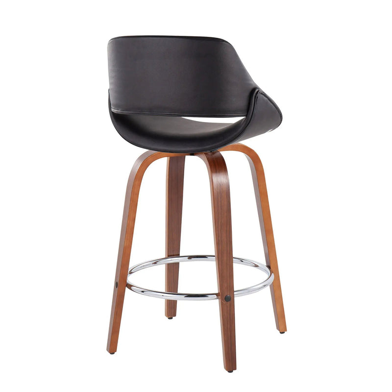 Fabrico - Mid Century Modern, Fixed Height Counter Stool With Round Footrest (Set of 2) by HouseOfZazla