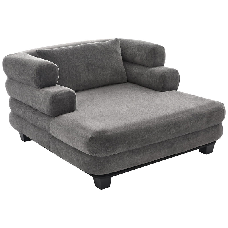 Oversized Chaise Lounge Sofa Bed with Deep Seat and Layered Armrests by HouseOfZazla
