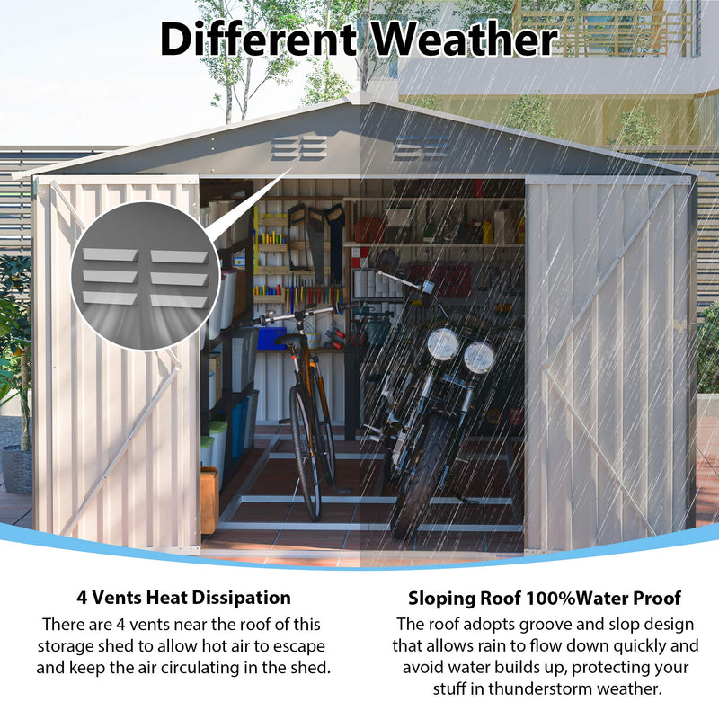 10x14 Ft Outdoor Metal Storage Shed by HouseOfZazla