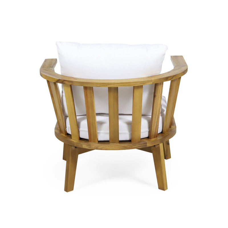 Patio Furniture Set, Outdoor Acacia Wood Patio Club Chair With Table by HouseOfZazla