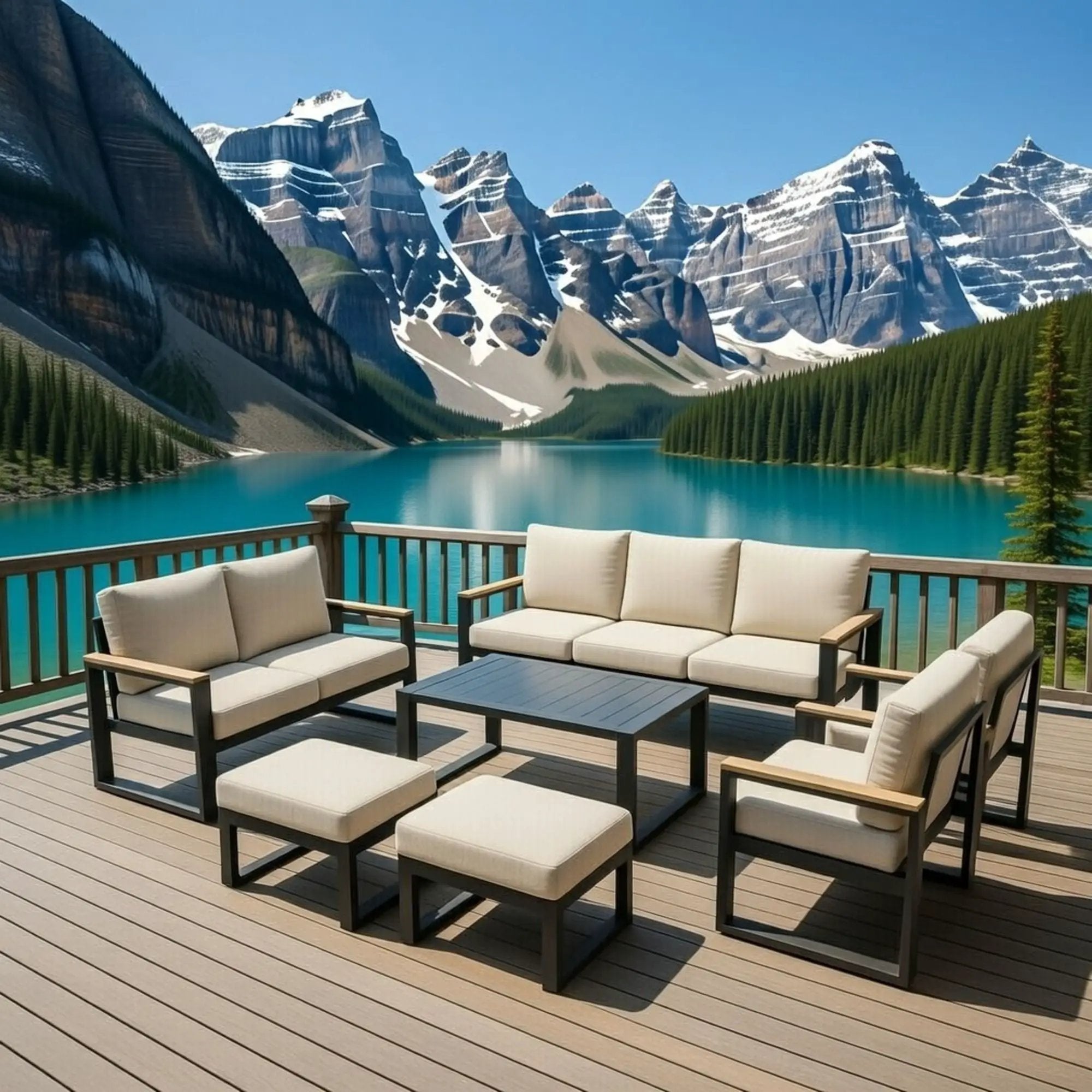 Modern Outdoor Sofa Set With Coffee Table by HouseOfZazla