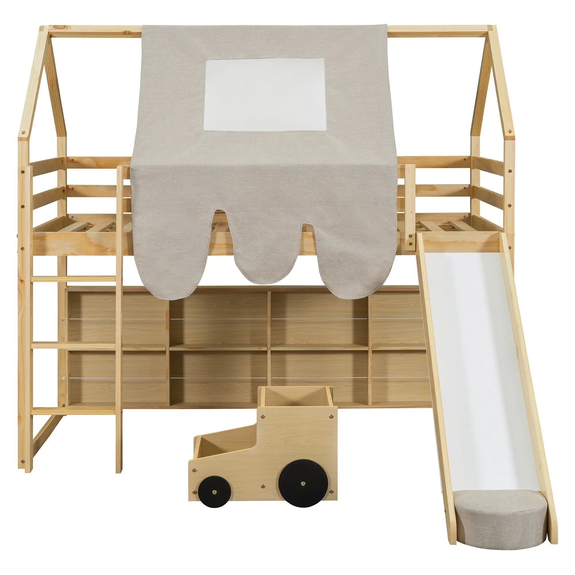 Loft Bed With House Shaped Frame And Tent by HouseOfZazla