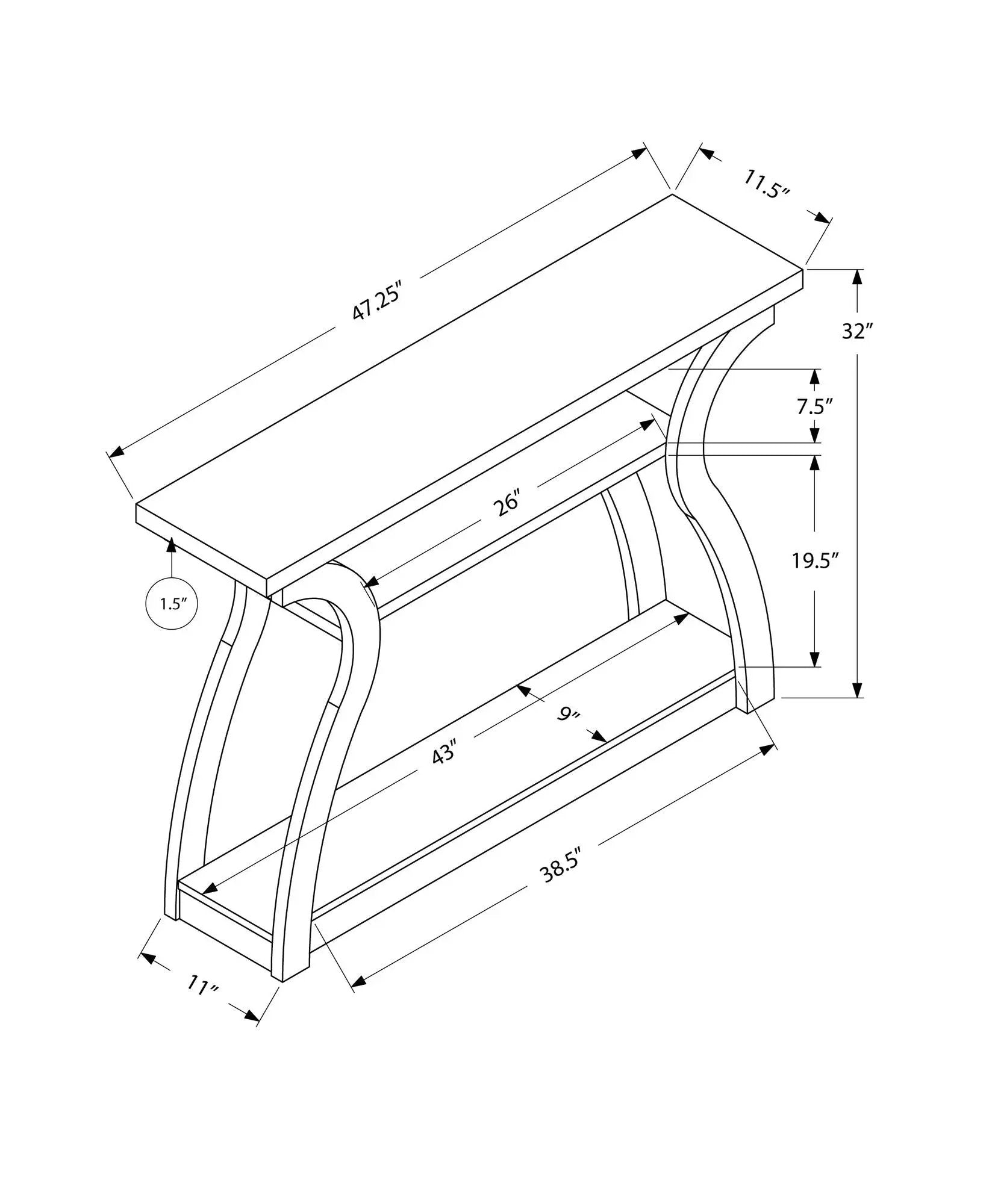 Accent Console Table For Entryway, Unique Curved Design by Unique Piece Furniture