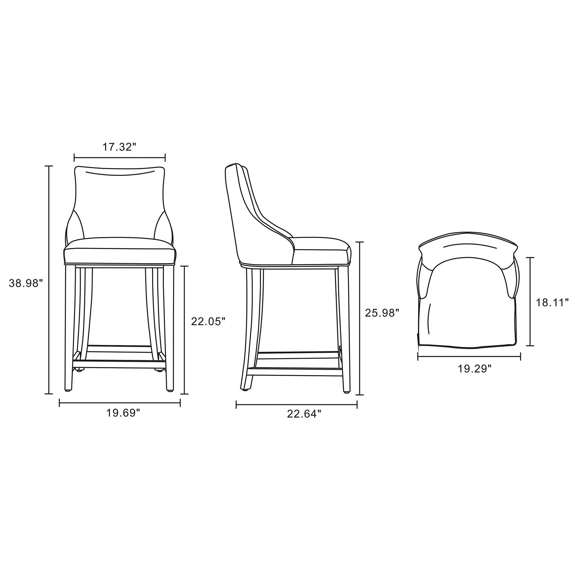 Shubert - Counter Stool - Ivory by HouseOfZazla