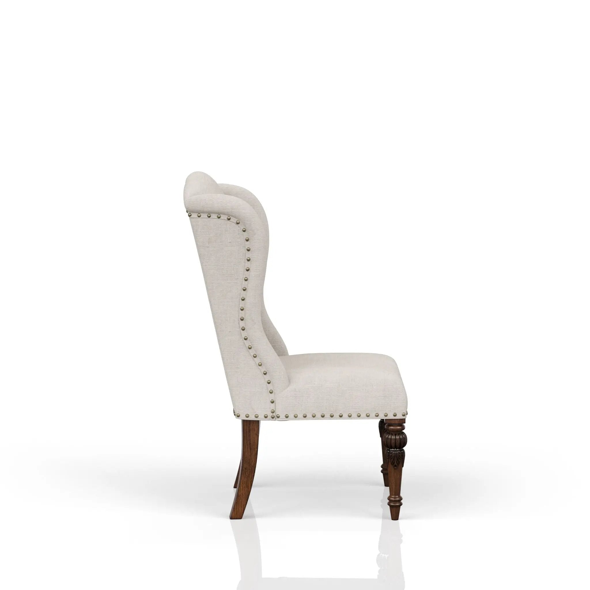 Upholstered Wing Host Chair - Light Gray by Unique Piece Furniture