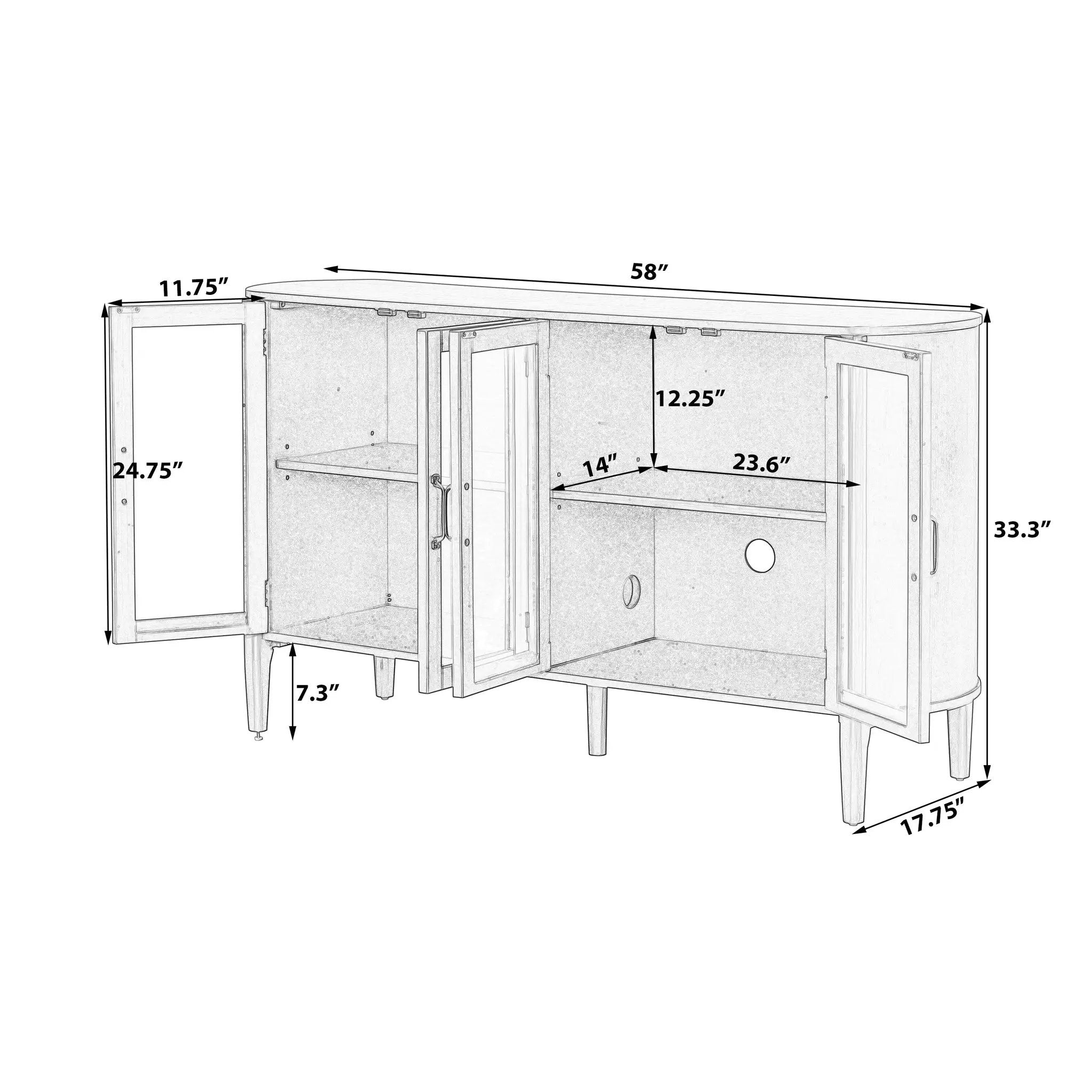 Stylish Large Storage Cabinet with 4 Doors by HouseOfZazla