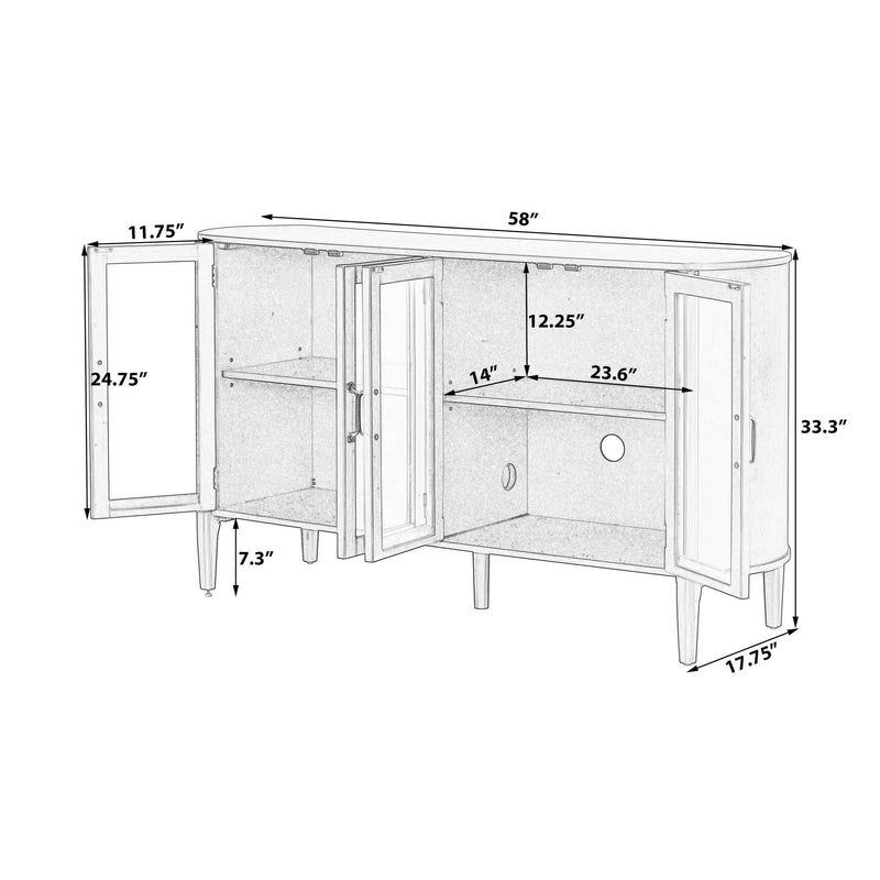 Stylish Large Storage Cabinet with 4 Doors by HouseOfZazla