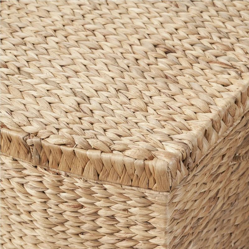 Rectangular Curve Water Hyacinth Woven Wicker Trunk With Handles For Clothes Toys Magazines And Book Storage - Natural / Light Brown by Unique Piece Furniture