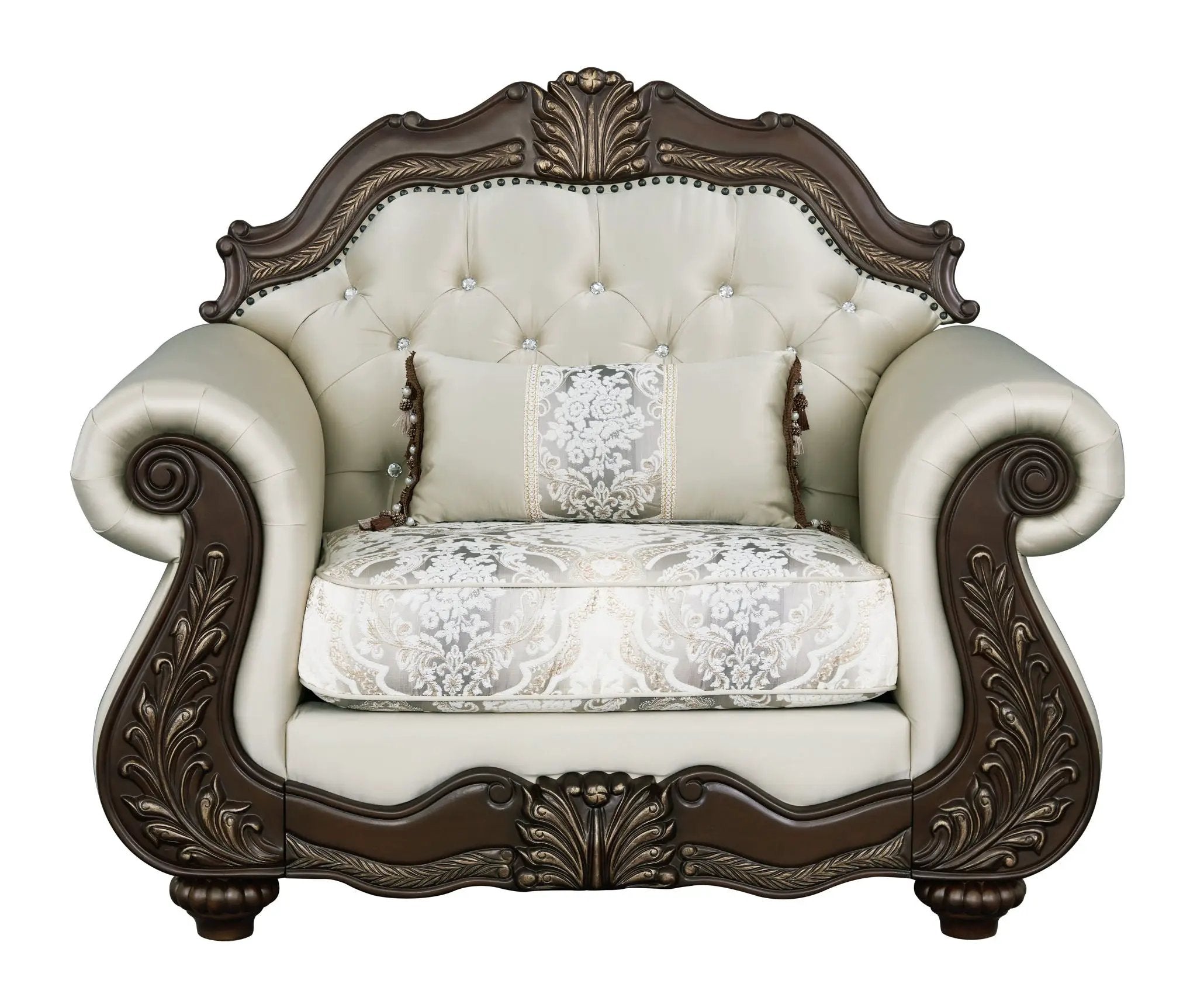 Pierce - Chair With Pillow - Beige / Cherry by Unique Piece Furniture