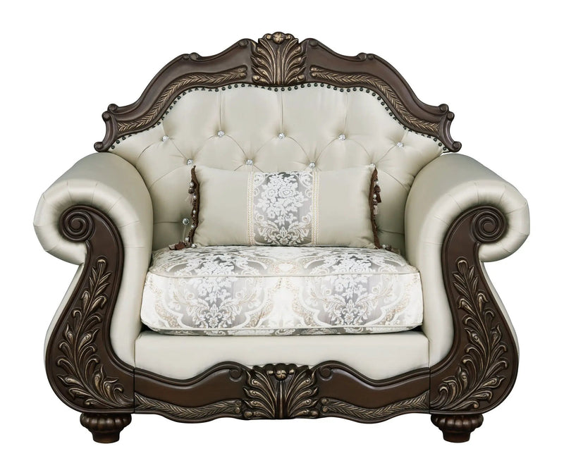 Pierce - Chair With Pillow - Beige / Cherry by Unique Piece Furniture