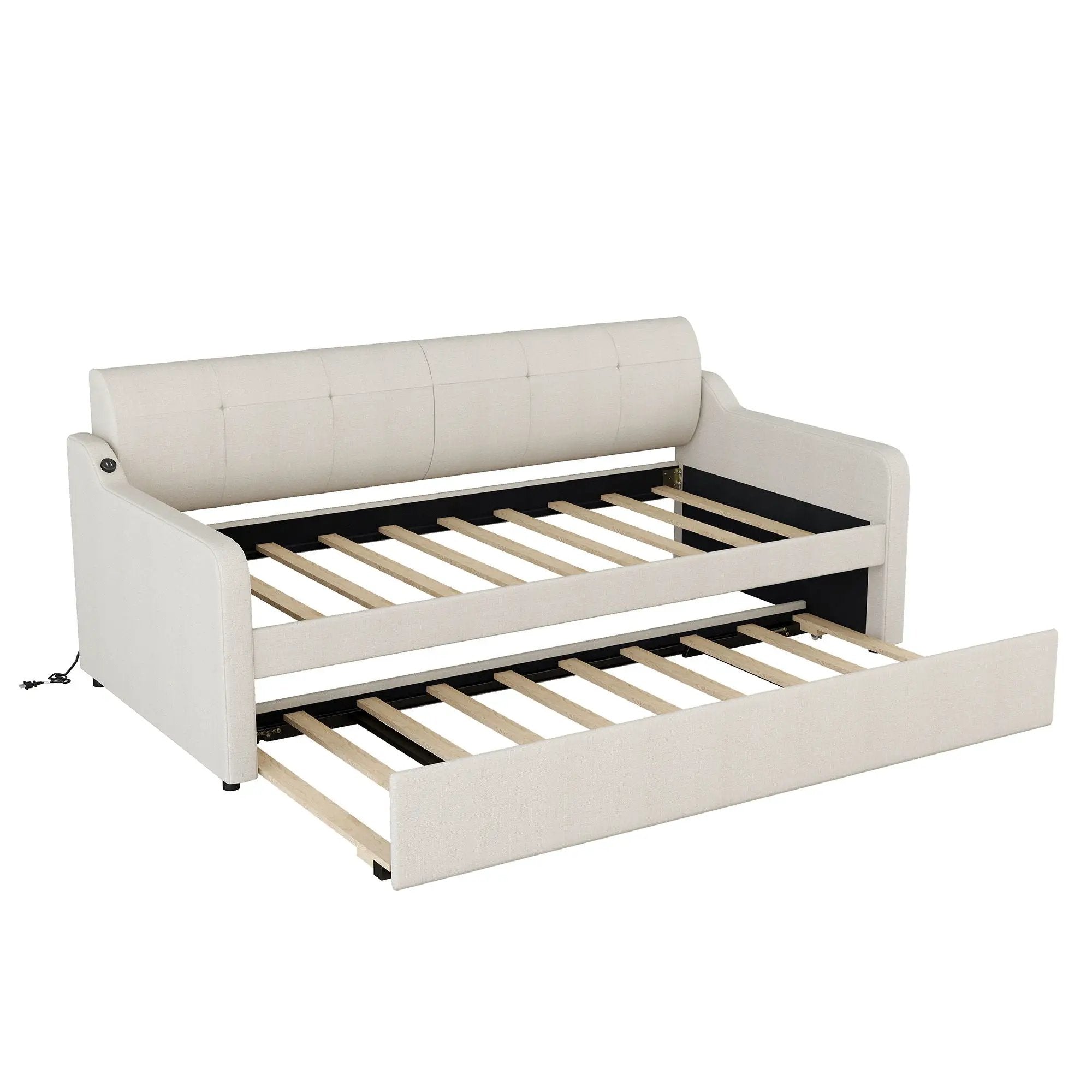 Upholstered Daybed With Trundle And USB Charging by Unique Piece Furniture