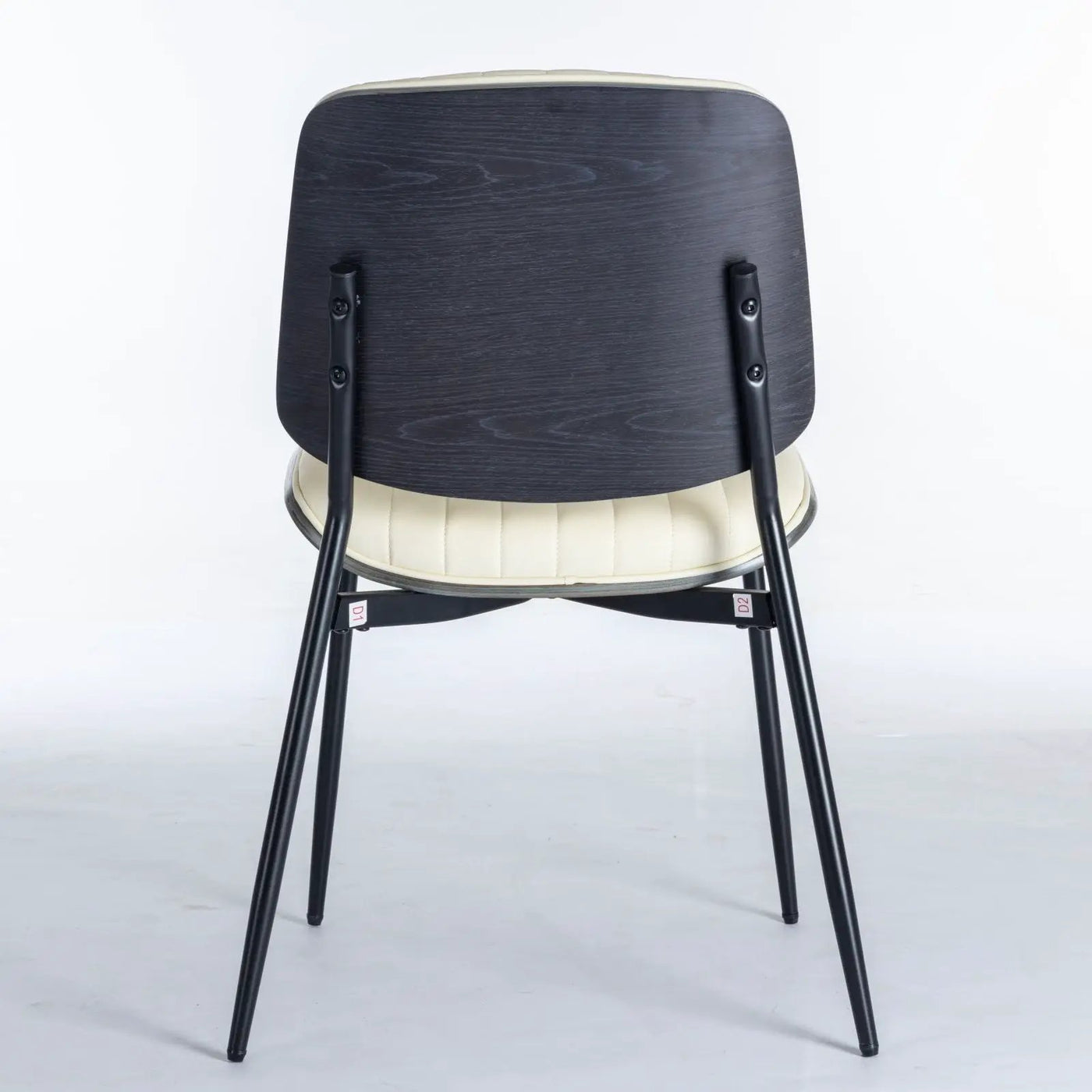 Dining Chairs (Set of 2) Mid-Century Modern Retro Chair With Walnut Bentwood Back Upholstered Seat Metal Legs Adjustable Foot For Kitchen Dining Room Chairs by Unique Piece Furniture
