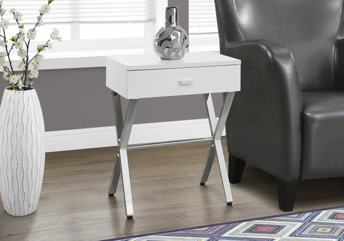 Accent Side X Table, Storage Drawer, Contemporary & Modern by Unique Piece Furniture