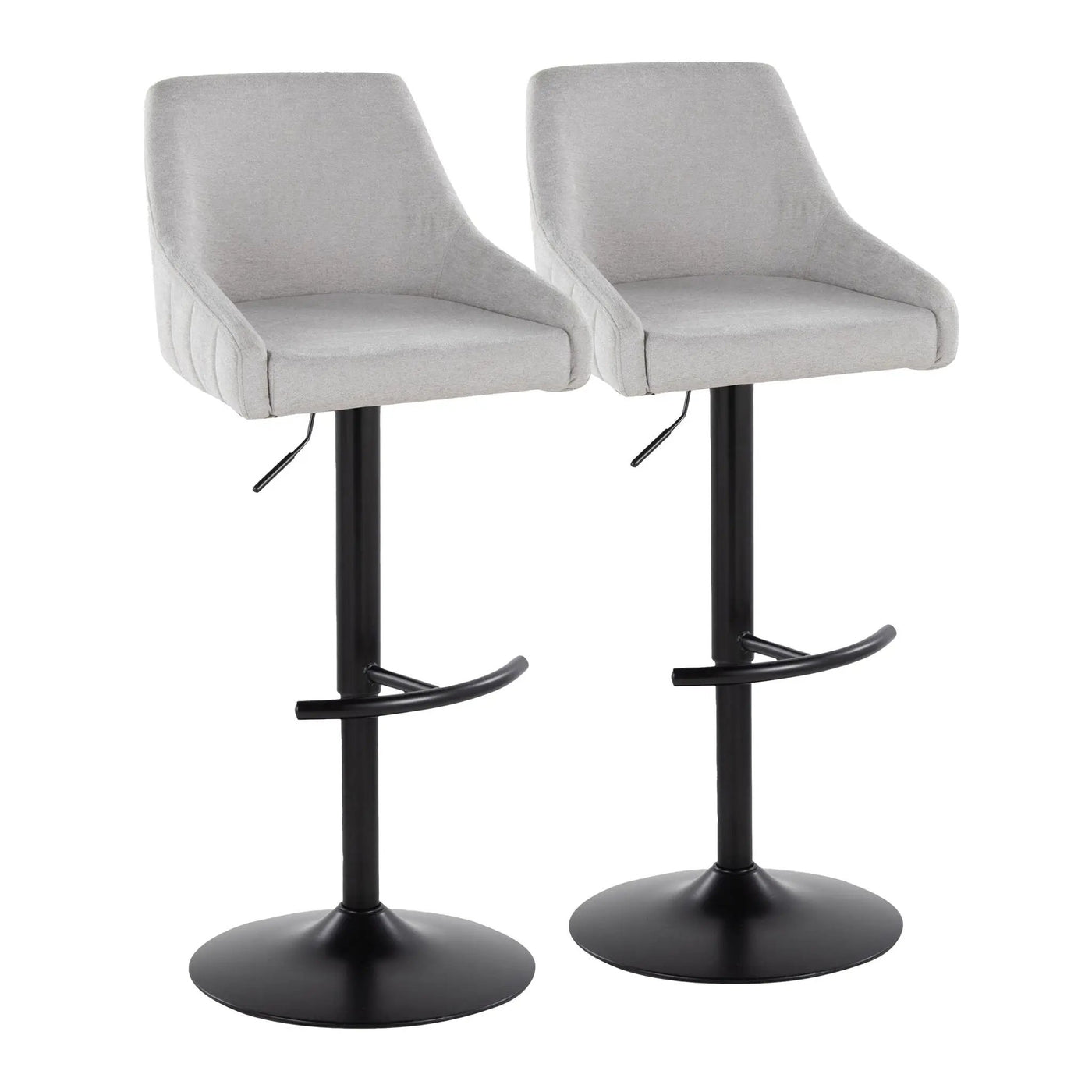 Hannah - Transitional Adjustable Barstool With Swivel With Rounded T Footrest (Set of 2) by HouseOfZazla