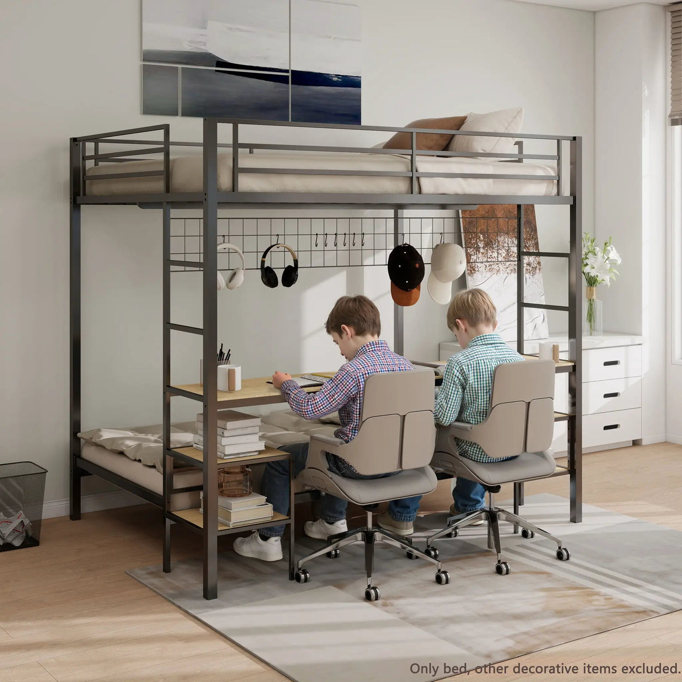 Ethan - Bunk Bed With Desk, Charging Station, Storage Shelves by Unique Piece Furniture