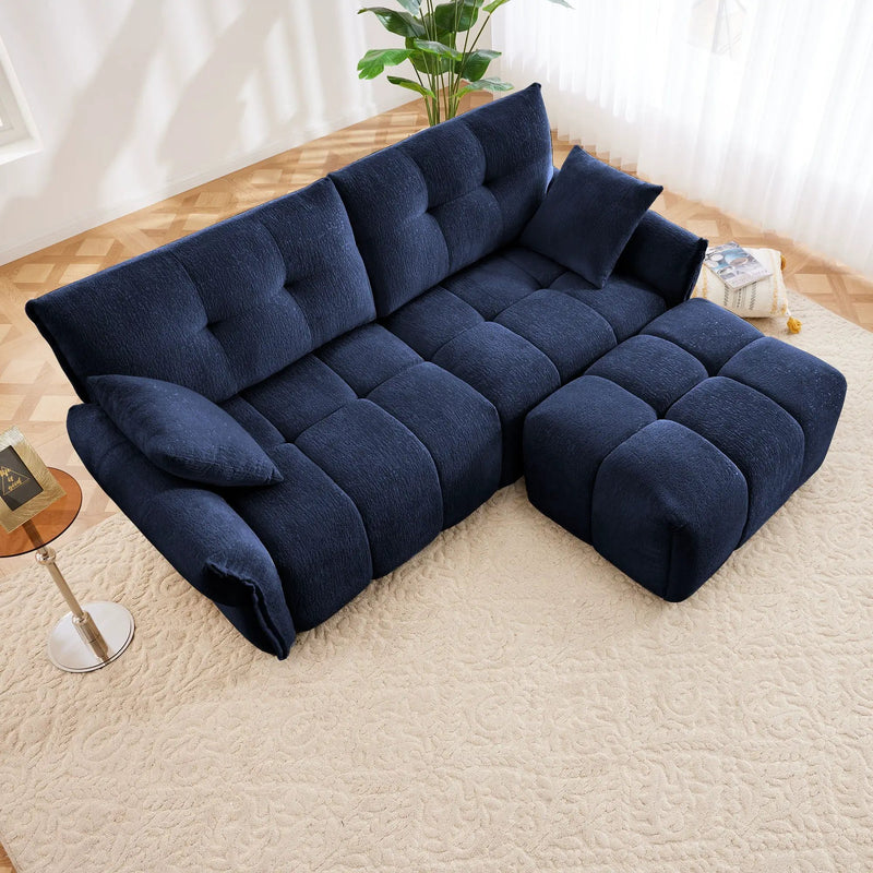 Sofa Set With Ottoman And Pillows, Textured, High Resilience Cushions by Unique Piece Furniture