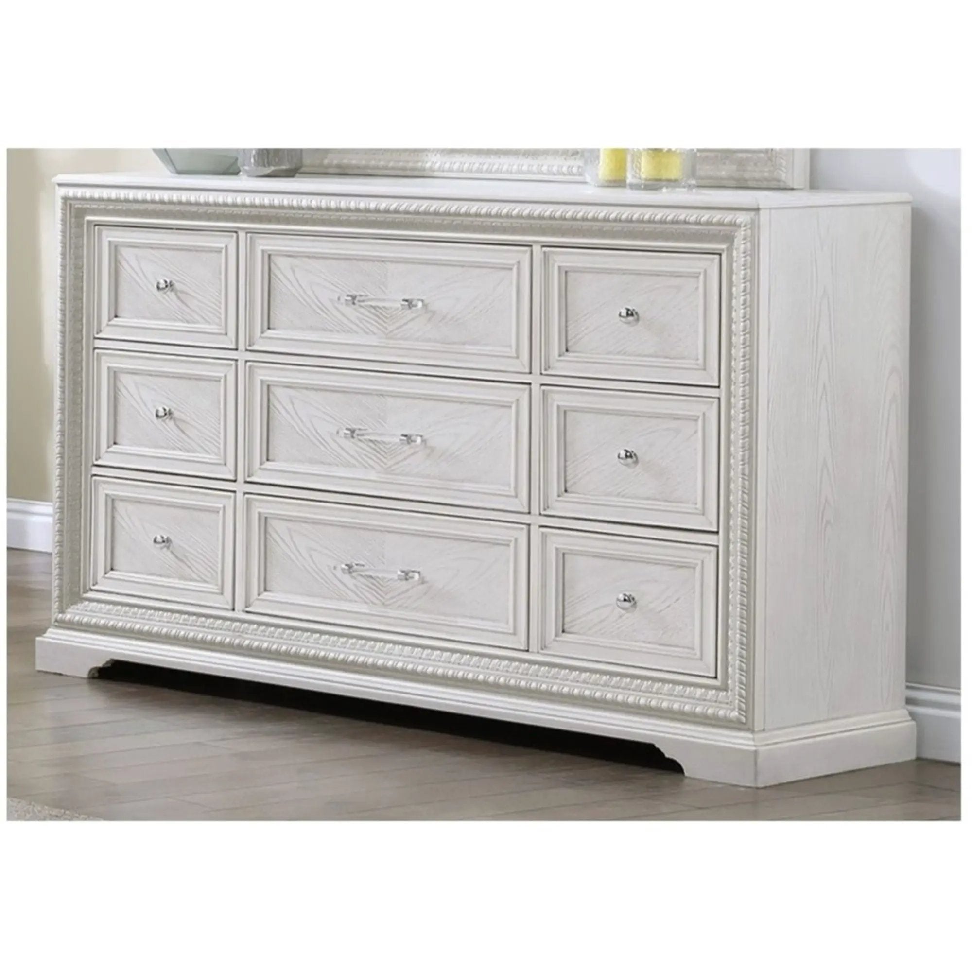 6 Drawer Storage Dresser Antique Wooden Bedroom Furniture - Antique White by Unique Piece Furniture