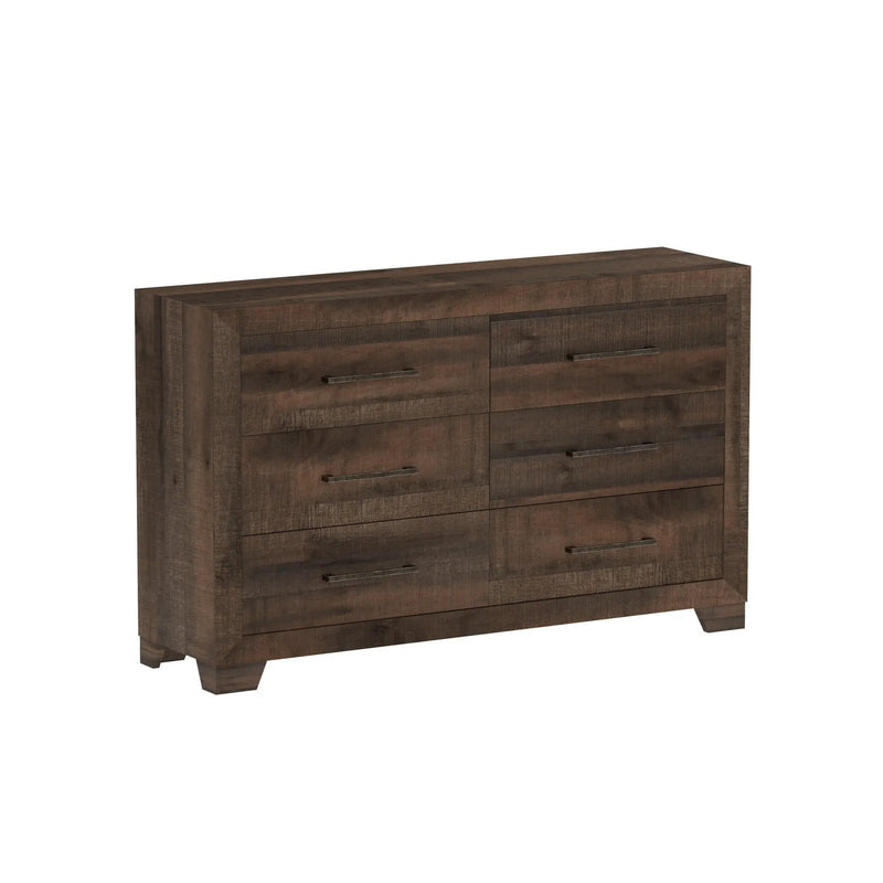 6 Drawer Wooden Dresser - Brown by HouseOfZazla