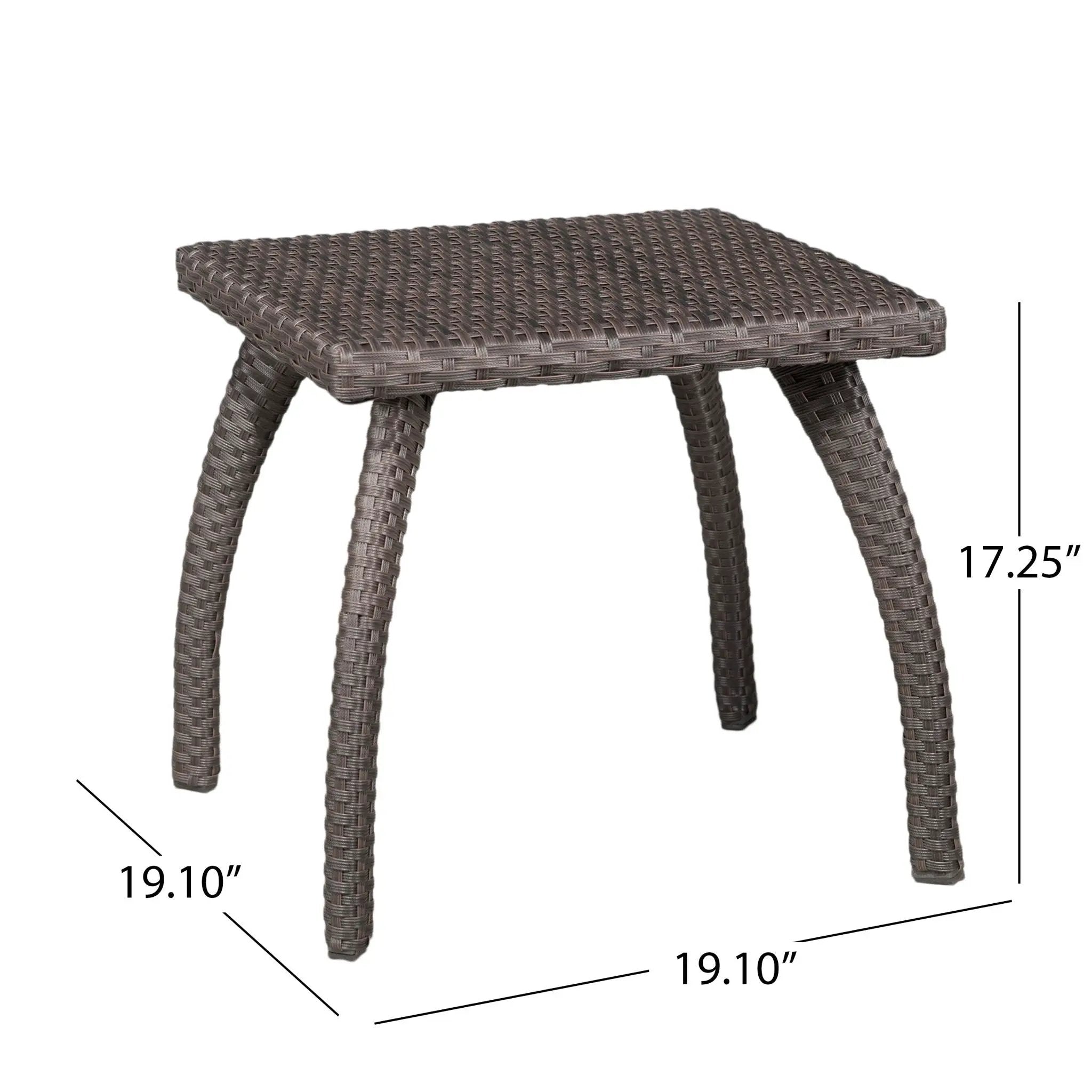 Luminant Outdoor Side Table With Iron Frame - Brown by HouseOfZazla