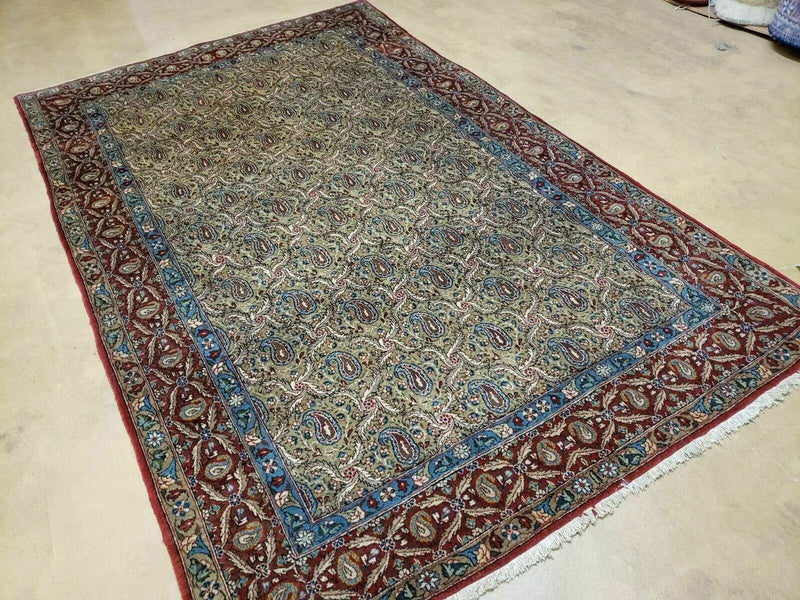 4' X 7' Handmade Turkish Wool Rug Paisley Hand Knotted Flowers One Of A Kind by Jewel Rugs