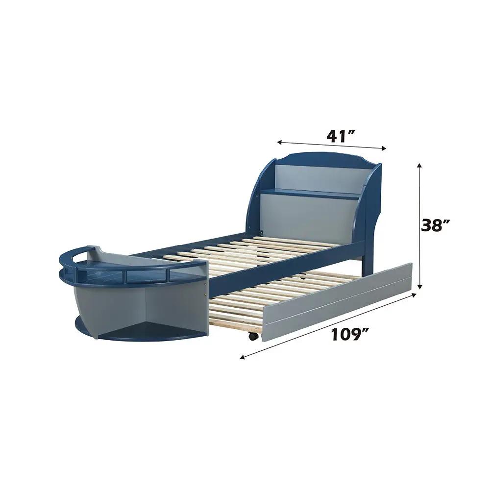 Neptune II - Twin Bed - Gray / Navy by Unique Piece Furniture