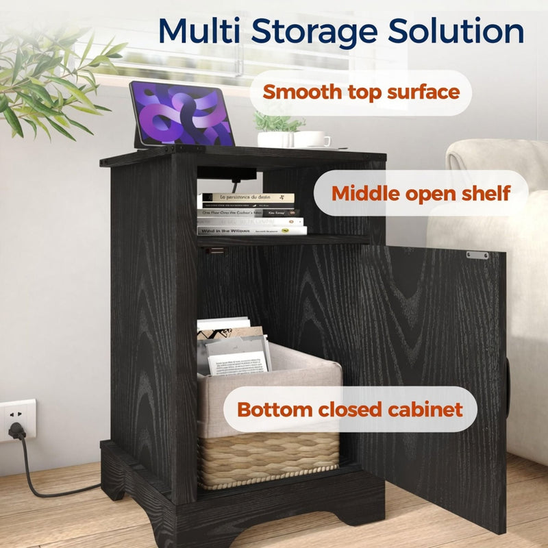 Farmhouse Nightstand, Charging Station & Storage by HouseOfZazla