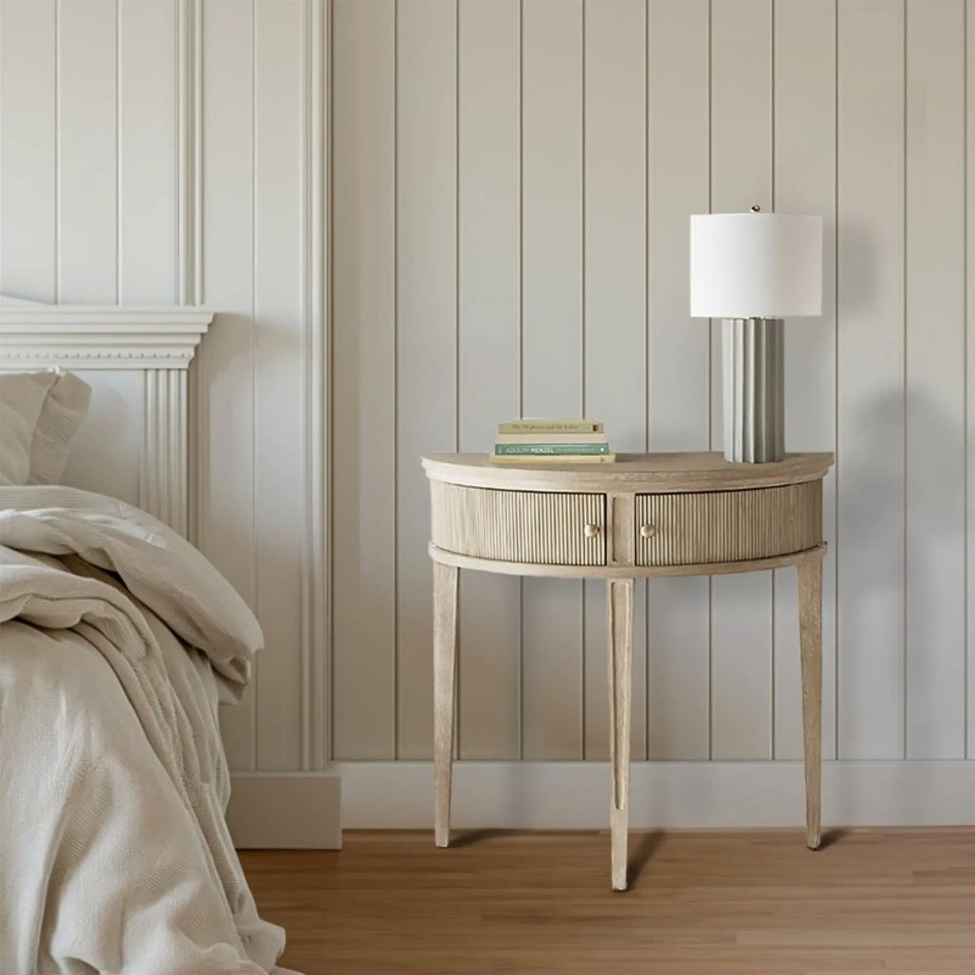 Vintage Inspired Storage Console Table With Fluted Doors by Unique Piece Furniture