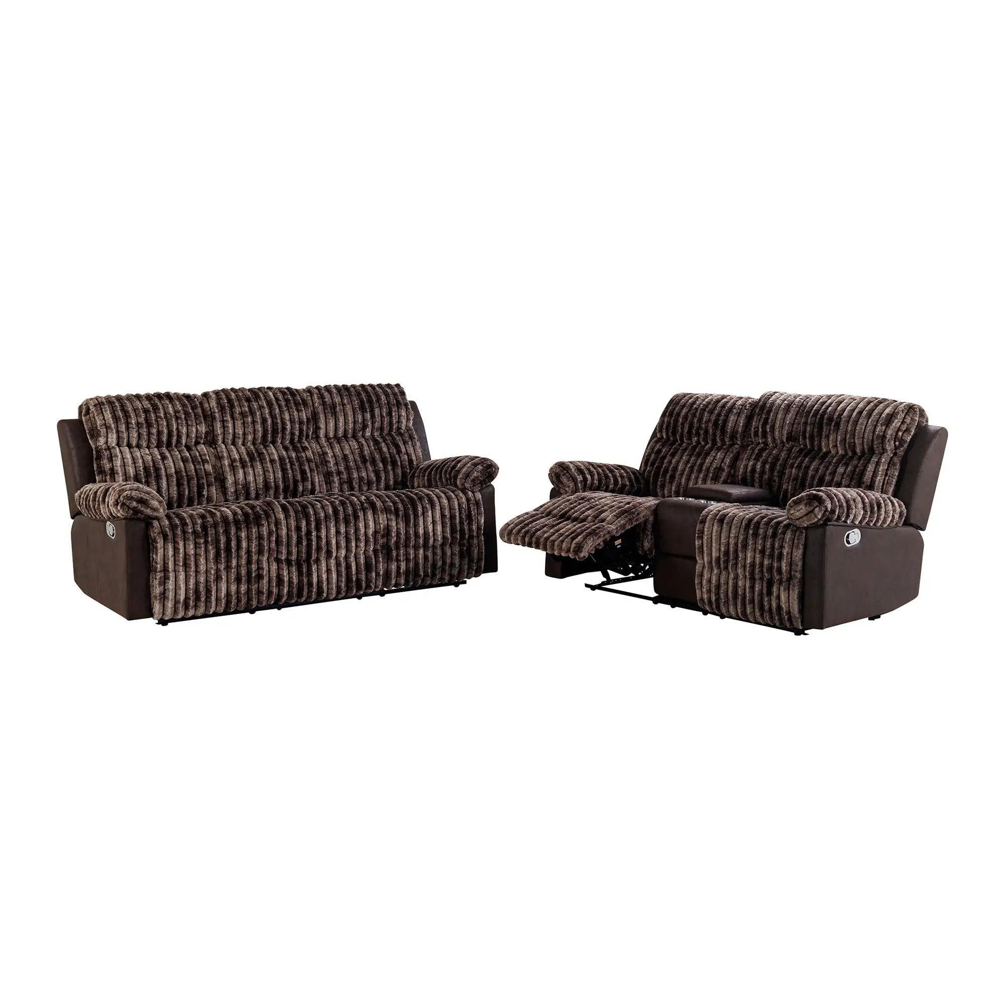 Bruni - Console Reclining Loveseat With Manual Recline by HouseOfZazla