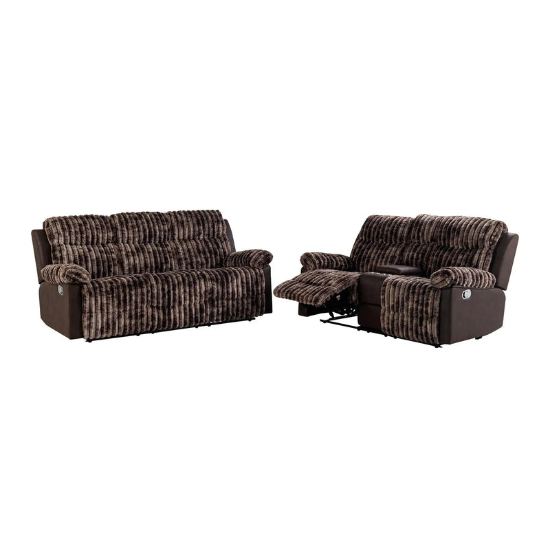 Bruni - Console Reclining Loveseat With Manual Recline by HouseOfZazla