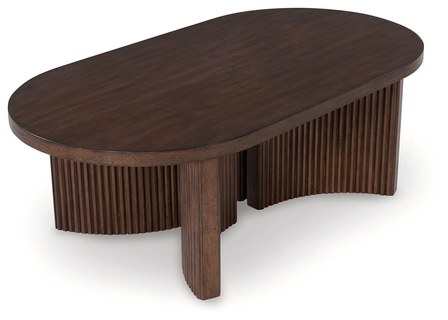 Korestone - Oval Cocktail Table - Dark Brown by Unique Piece Furniture