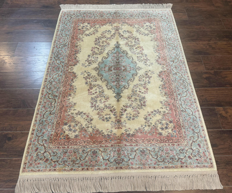 Karastan Rug 4x6, Pastel Ivory Kirman Rug #784, Wool Karastan Carpet, Original 700 Series, Vintage Karastan Area Rug, Discontinued by Jewel Rugs