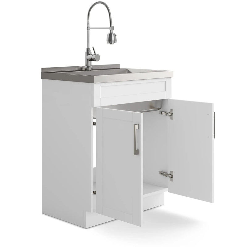 Hennessy - Deluxe Laundry Cabinet With Faucet And Stainless Steel Sink by Unique Piece Furniture