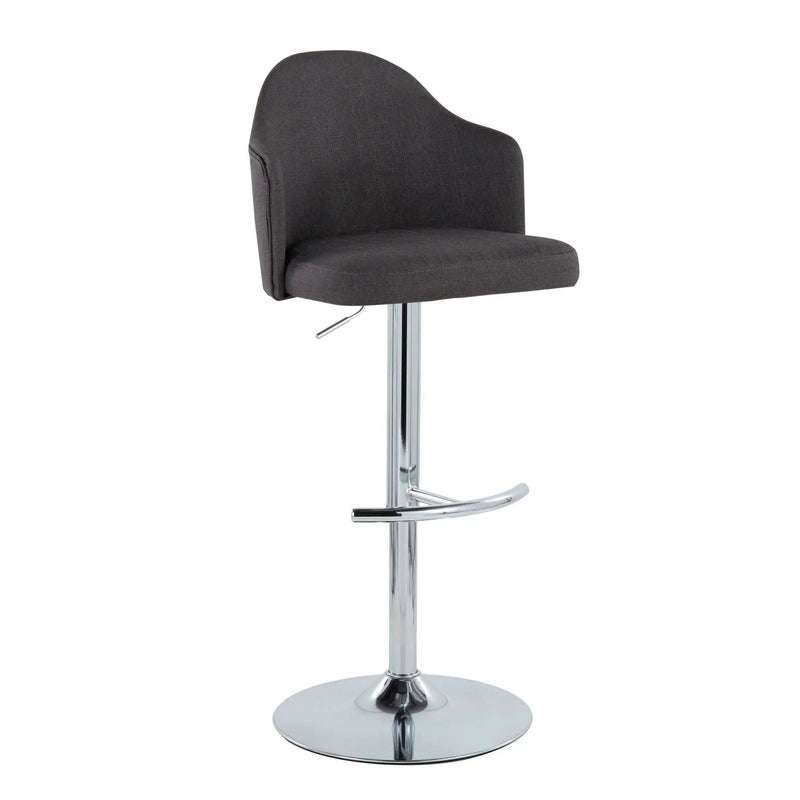 Ahoy - Contemporary Adjustable Barstool With Swivel With Rounded T Footrest (Set of 2) by Unique Piece Furniture