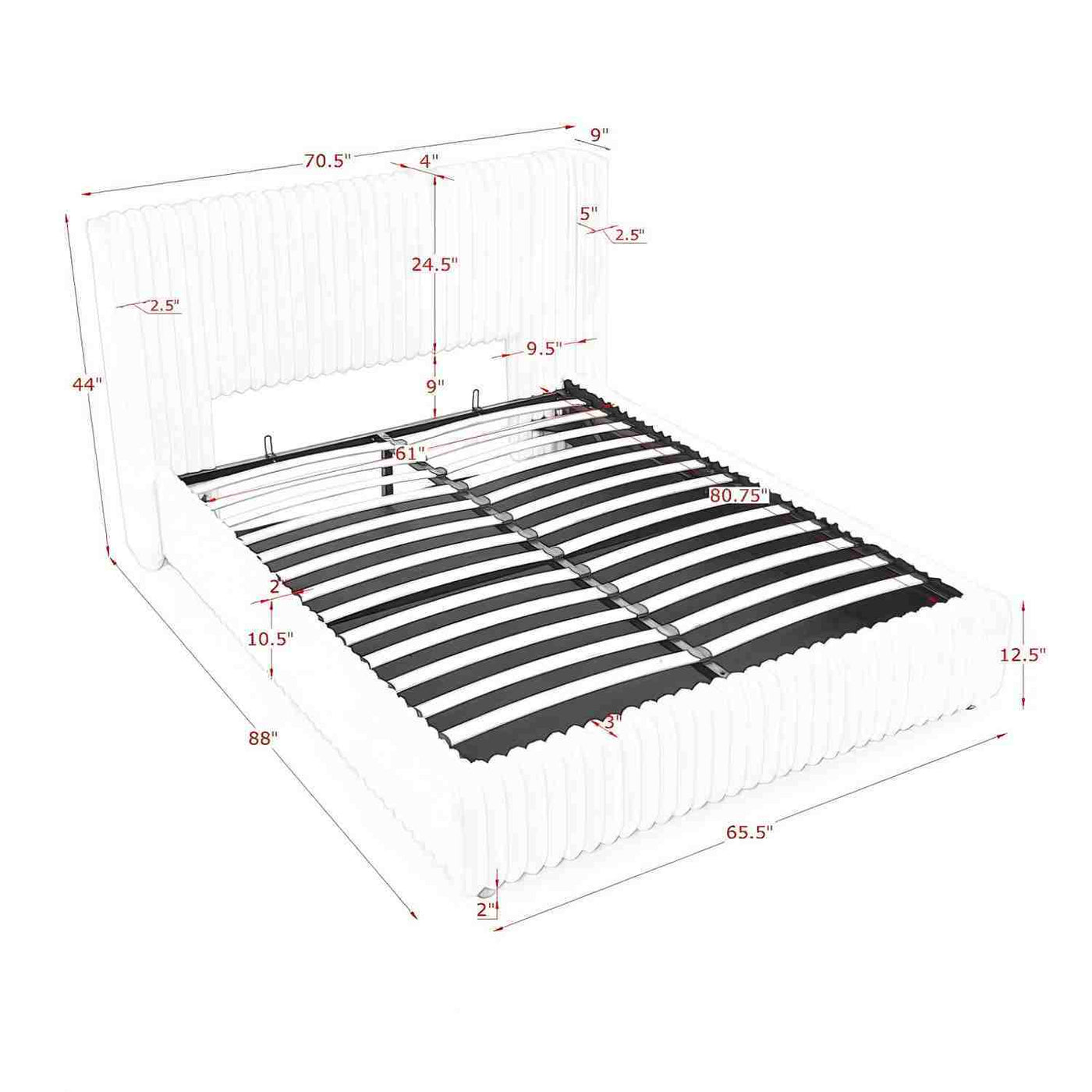 Functional Vertical Striped Bed With Gas Lift Storage by HouseOfZazla