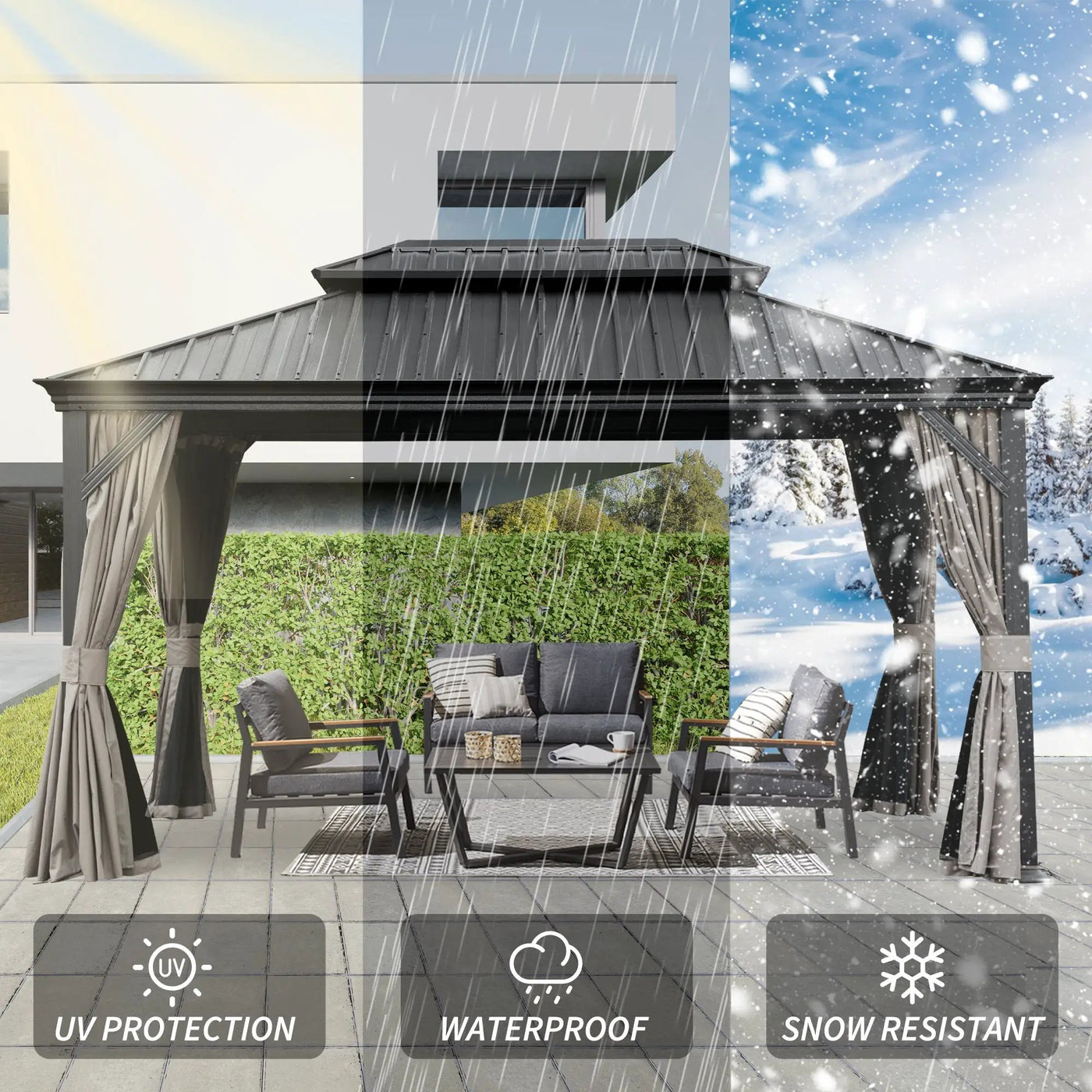 12' X 14' Hardtop Gazebo With Drainage System by HouseOfZazla